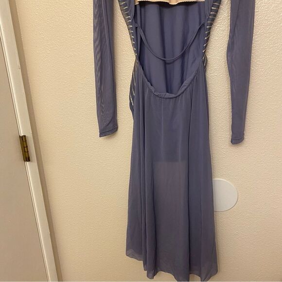 WEISSMAN Elite solo Dance costume slate blue Radiant Sequin Mesh Dress D11490 SA - Picture 7 of 14